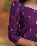 Suva Violet Veli Kurti set with Dupatta