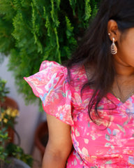 Pink Crop Top and Skirt