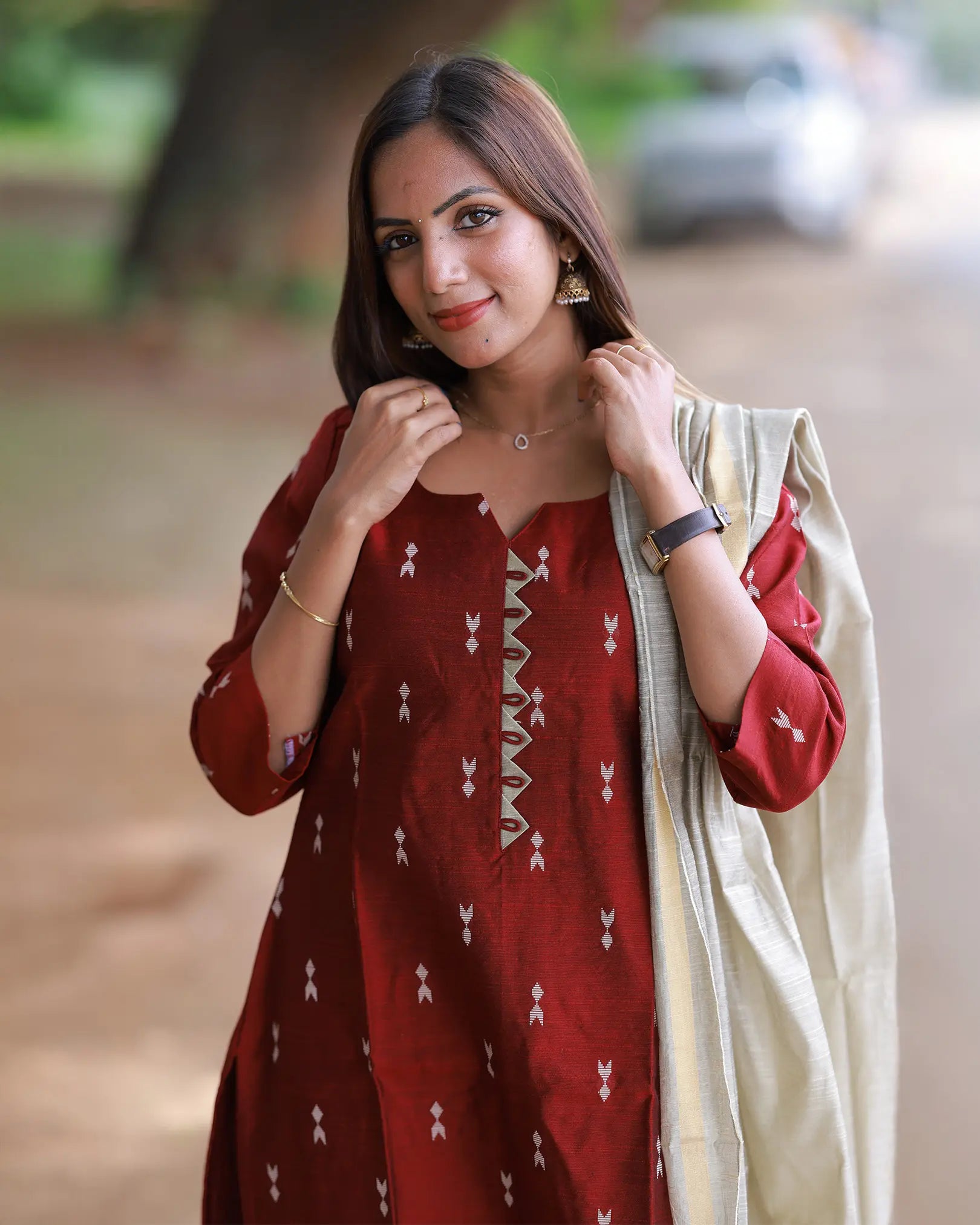 Sengadhir Megam Kurti set with Duppatta