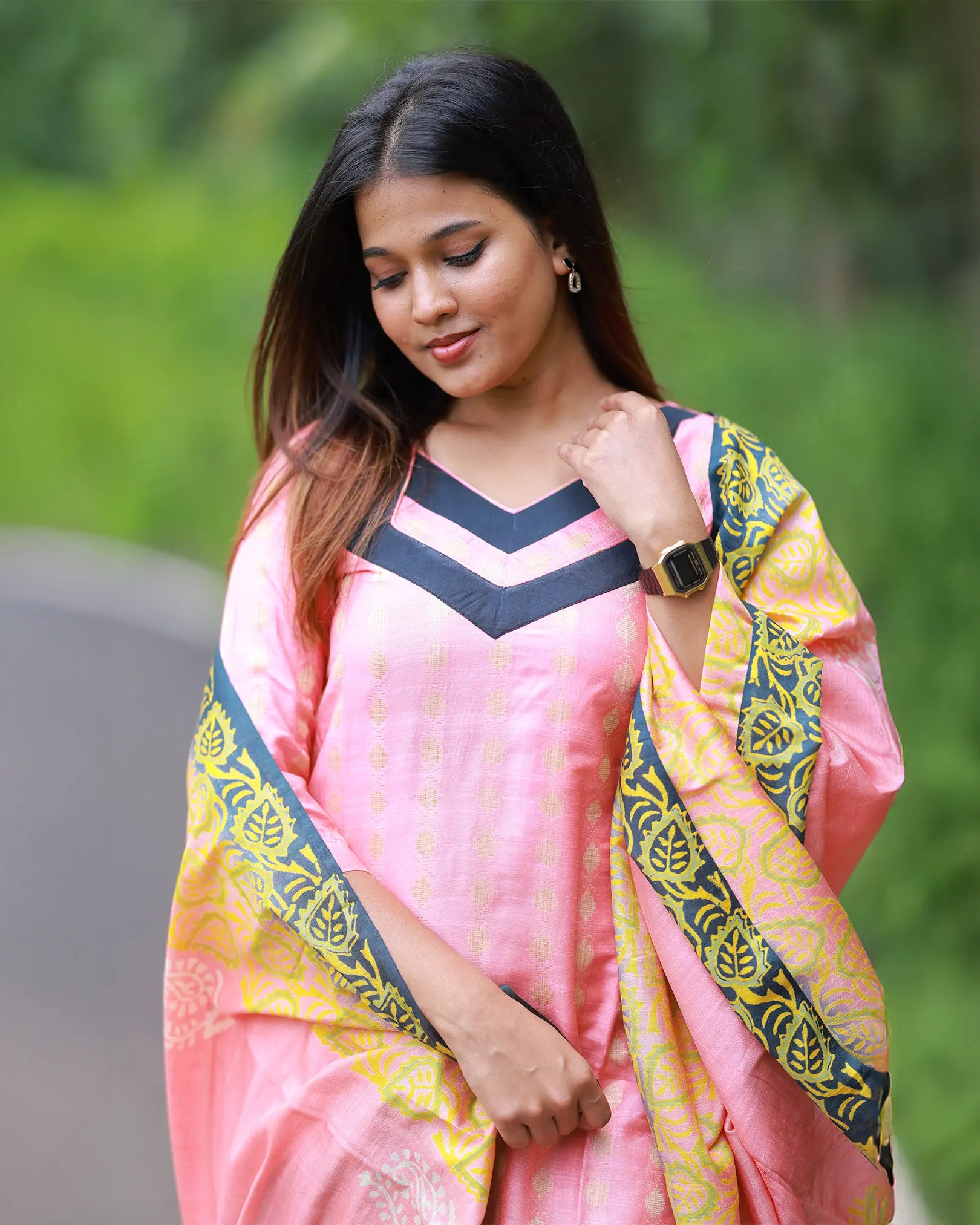 Sunrise Rose Kurti set with Dupatta