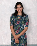 Green Red Floral Kurti