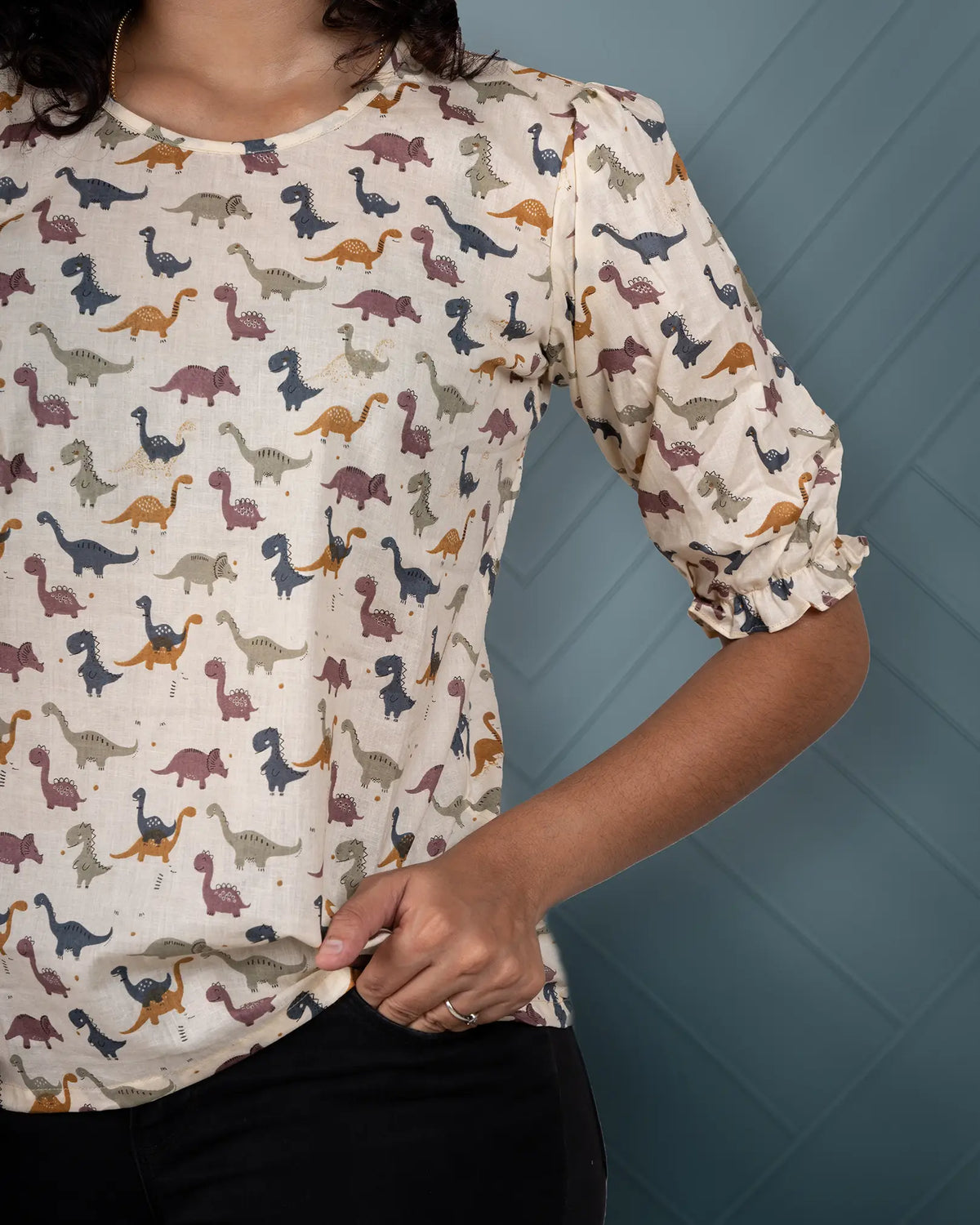 Dino Multi  Printed Short Top
