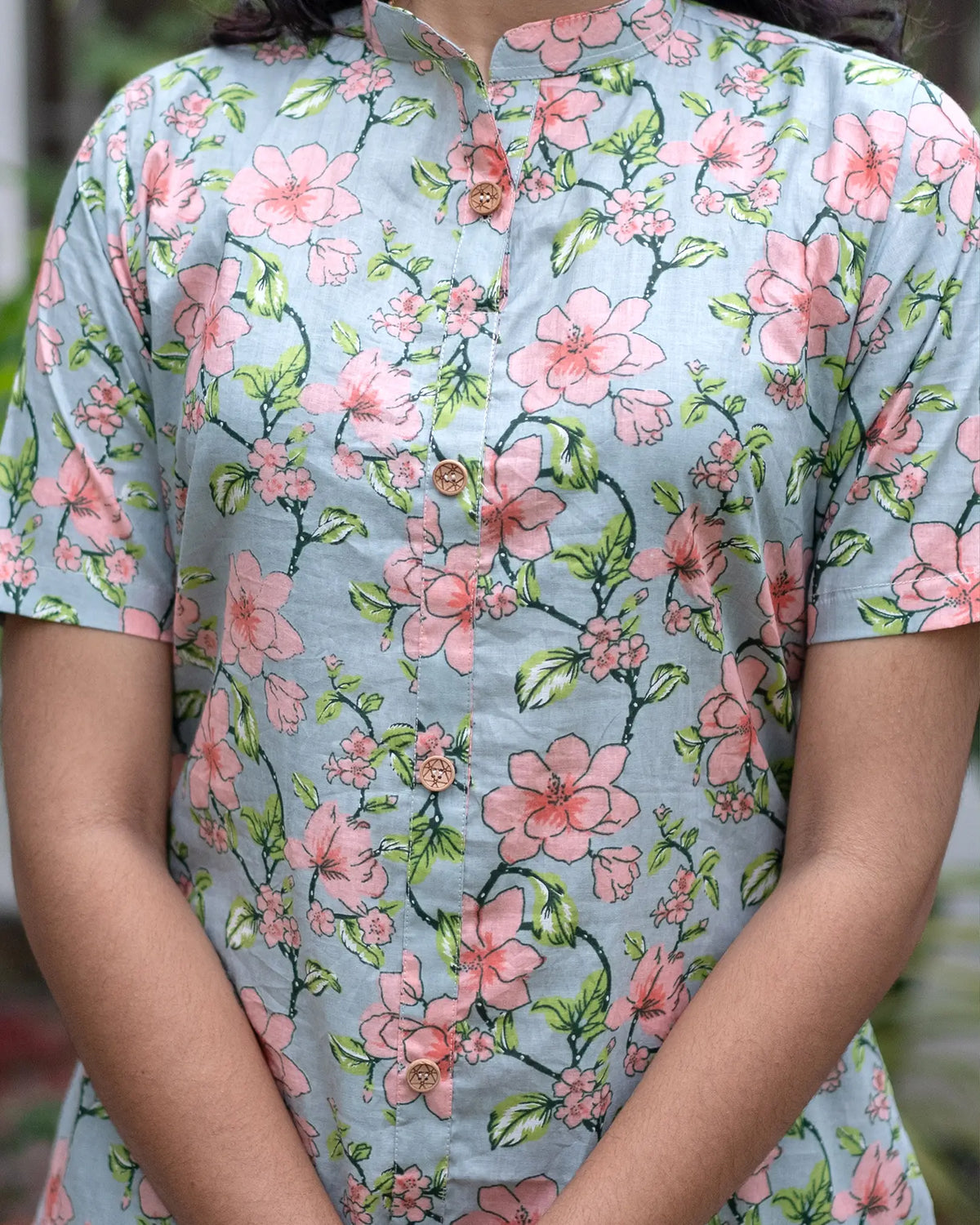 Green Floral Printed Top and Bottom - sale