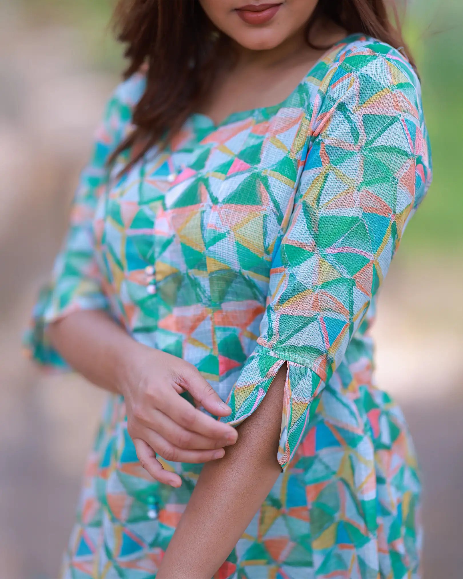 Geometric kota A-line kurti