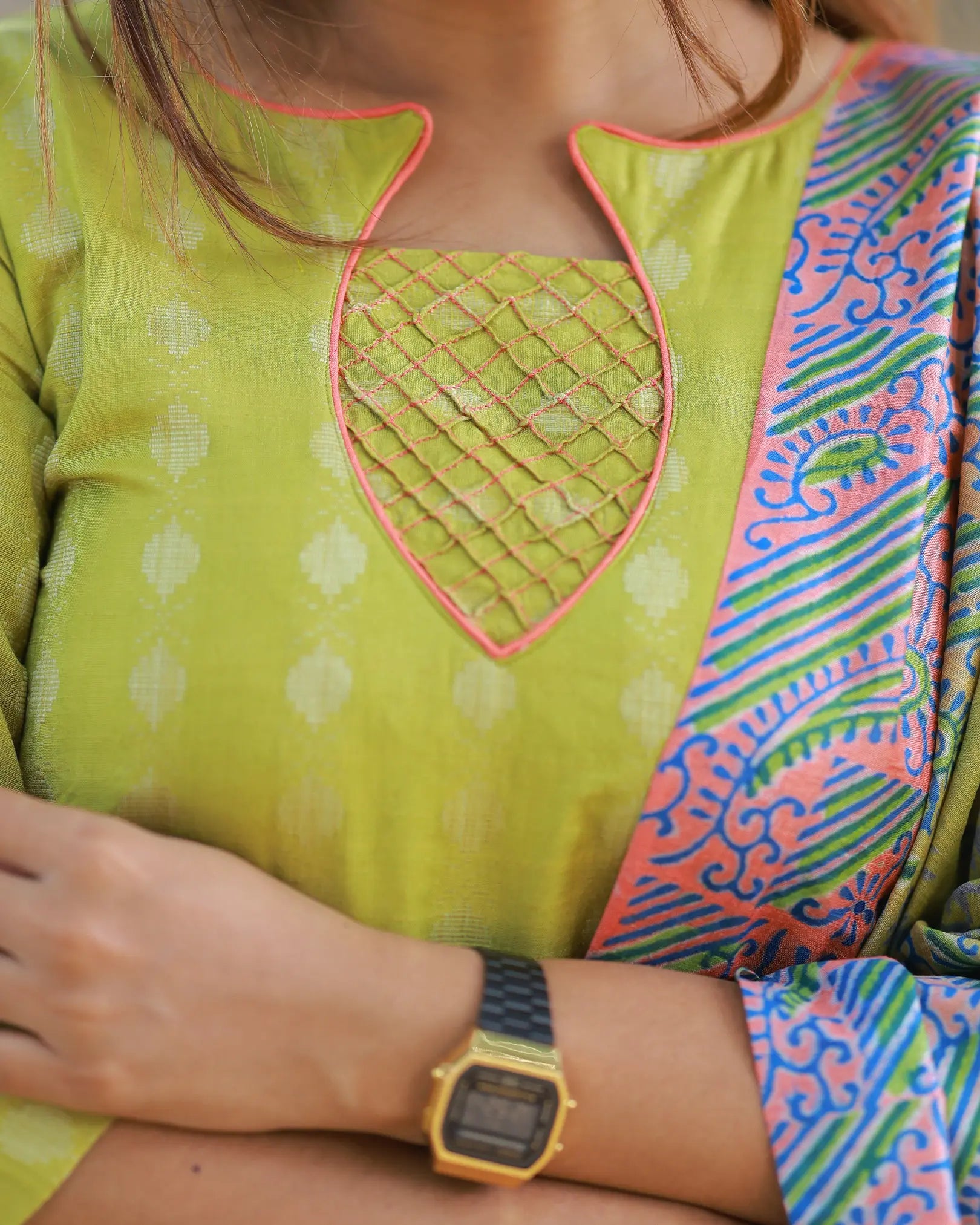 Maalai Oli Kurti set with Dupatta