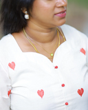Monochrome Heart Butta Print Kurti