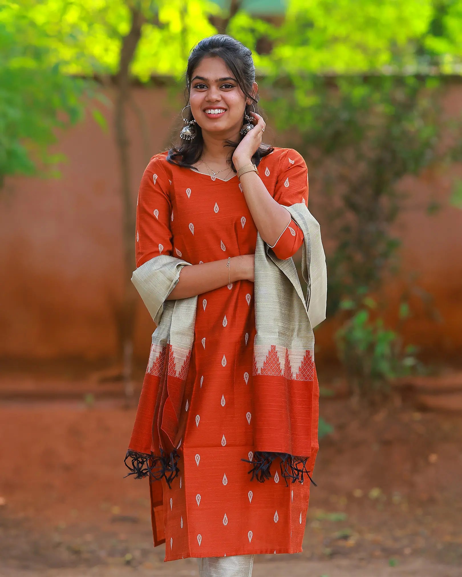 Sevvannam Kurti set with Dupatta