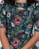 Green Red Floral Kurti
