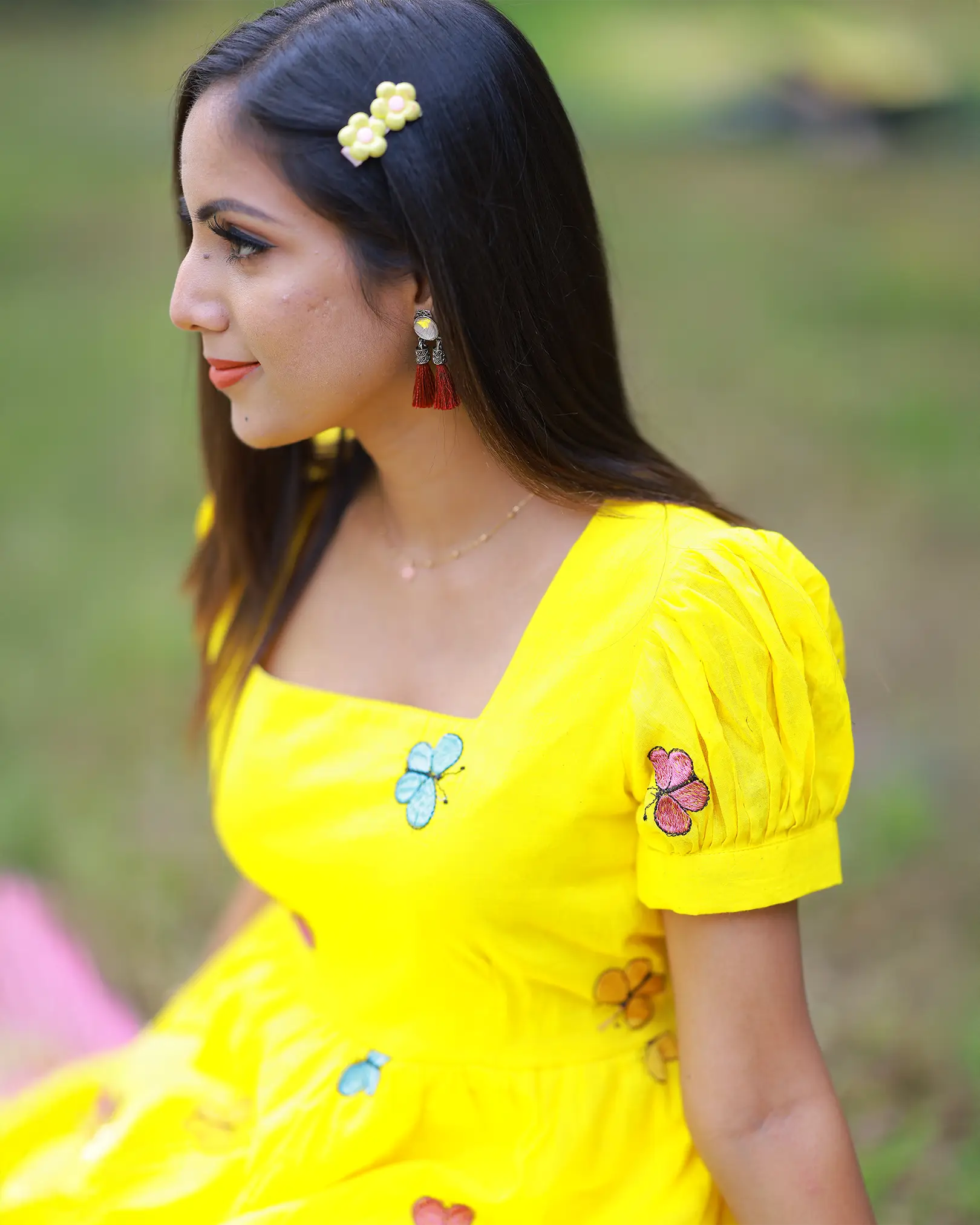 Sunny Bloom Embroidered Yellow Dress