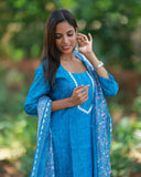 Kadal Nizhal Kurti  Top and Dupatta