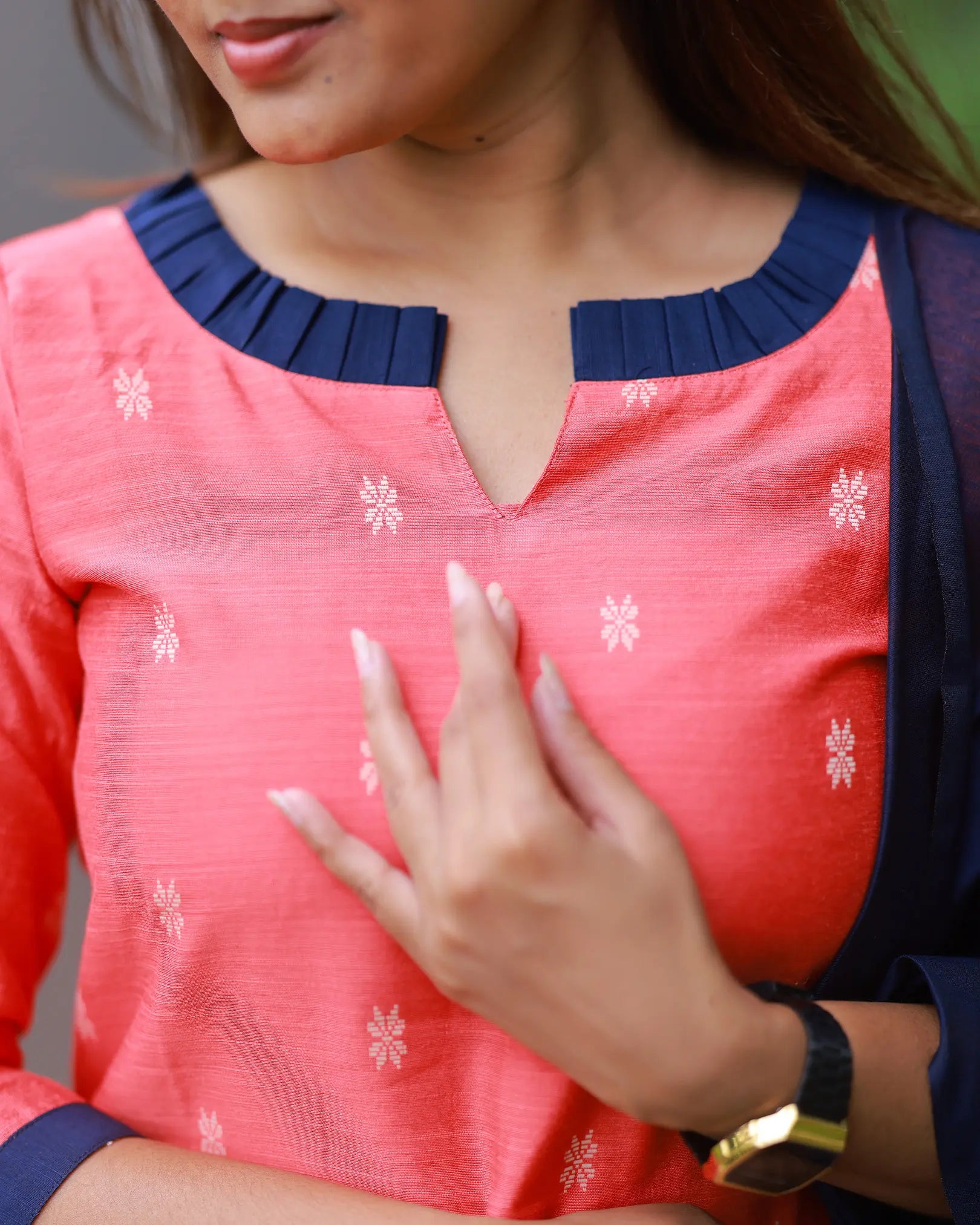 Golden Vine Kurti set with Dupatta