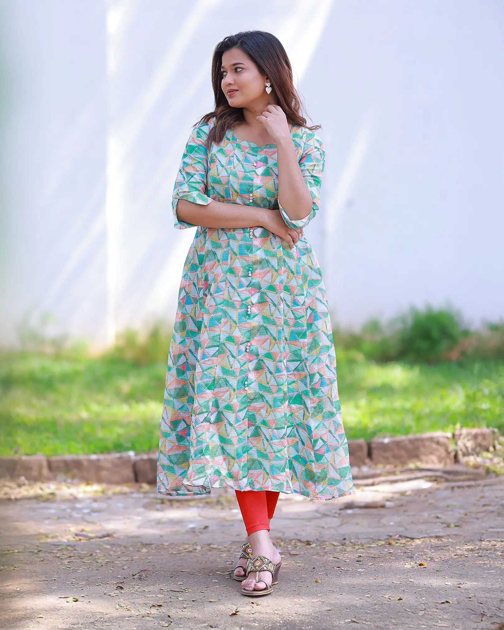 Geometric kota A-line kurti Suva Attire Geometric kota A-line kurti Suva Attire
