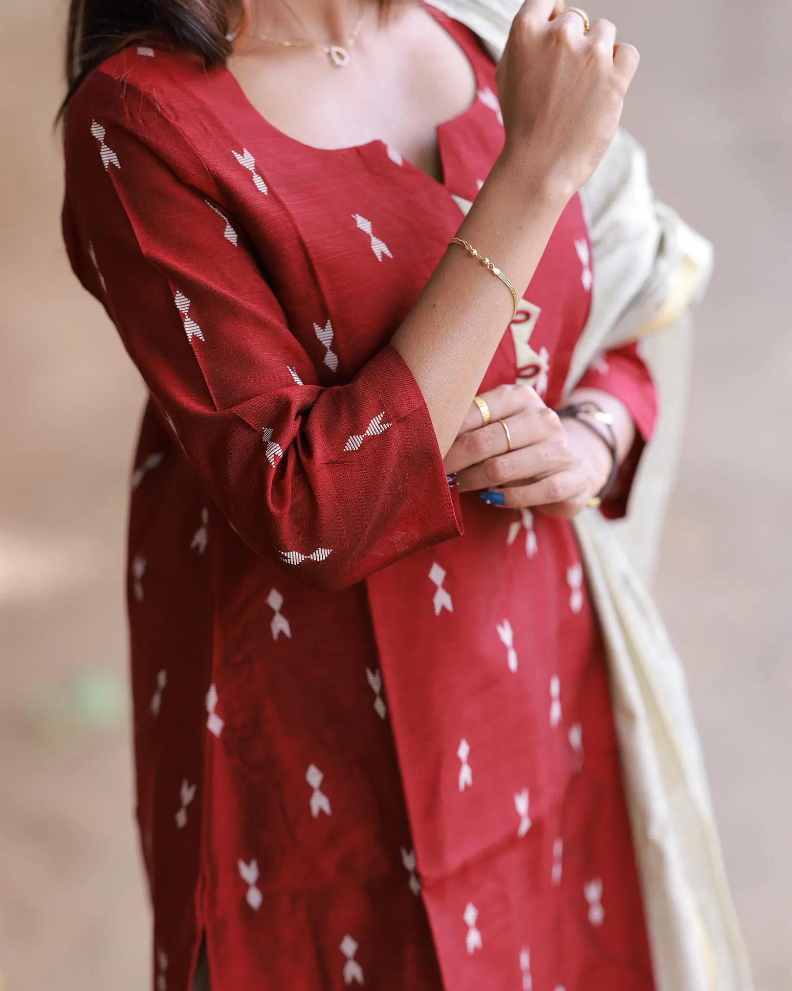 Sengadhir Megam Kurti set with Duppatta
