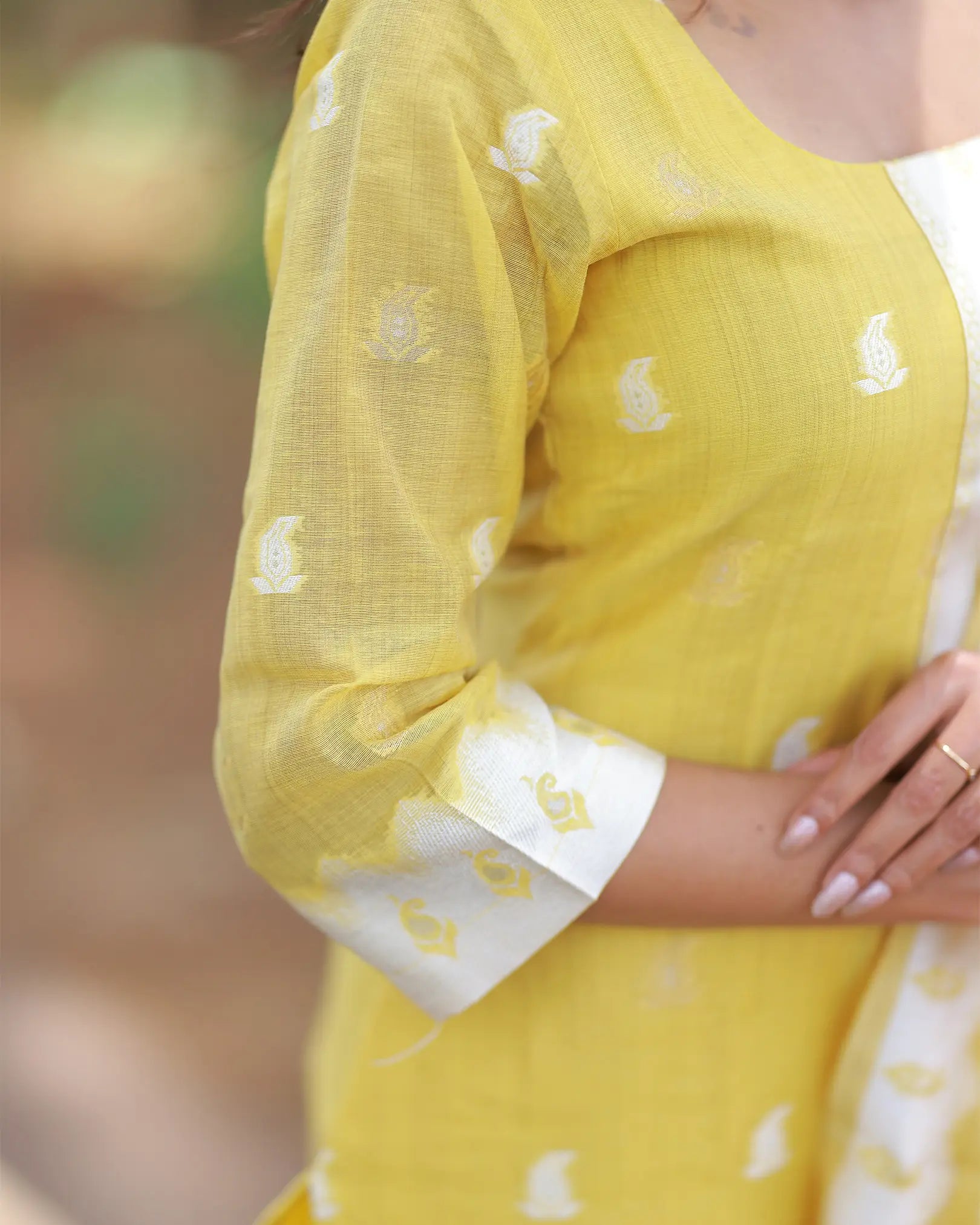 Yellow Elegance Kurti Top and Dupatta
