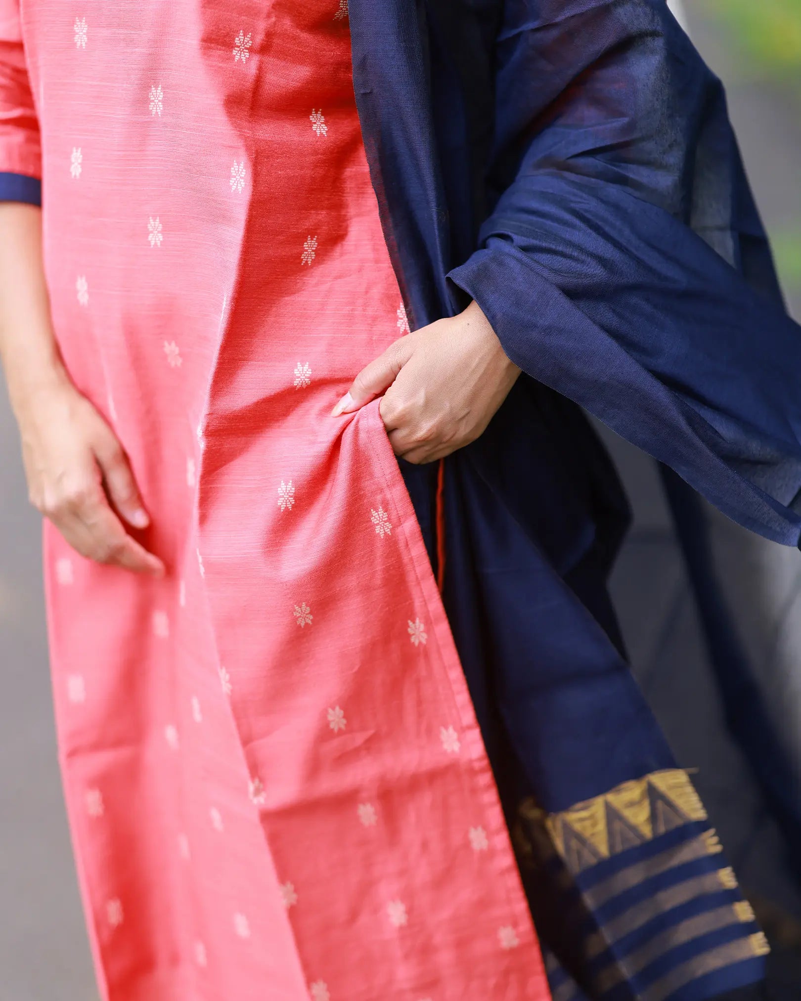 Golden Vine Kurti set with Dupatta