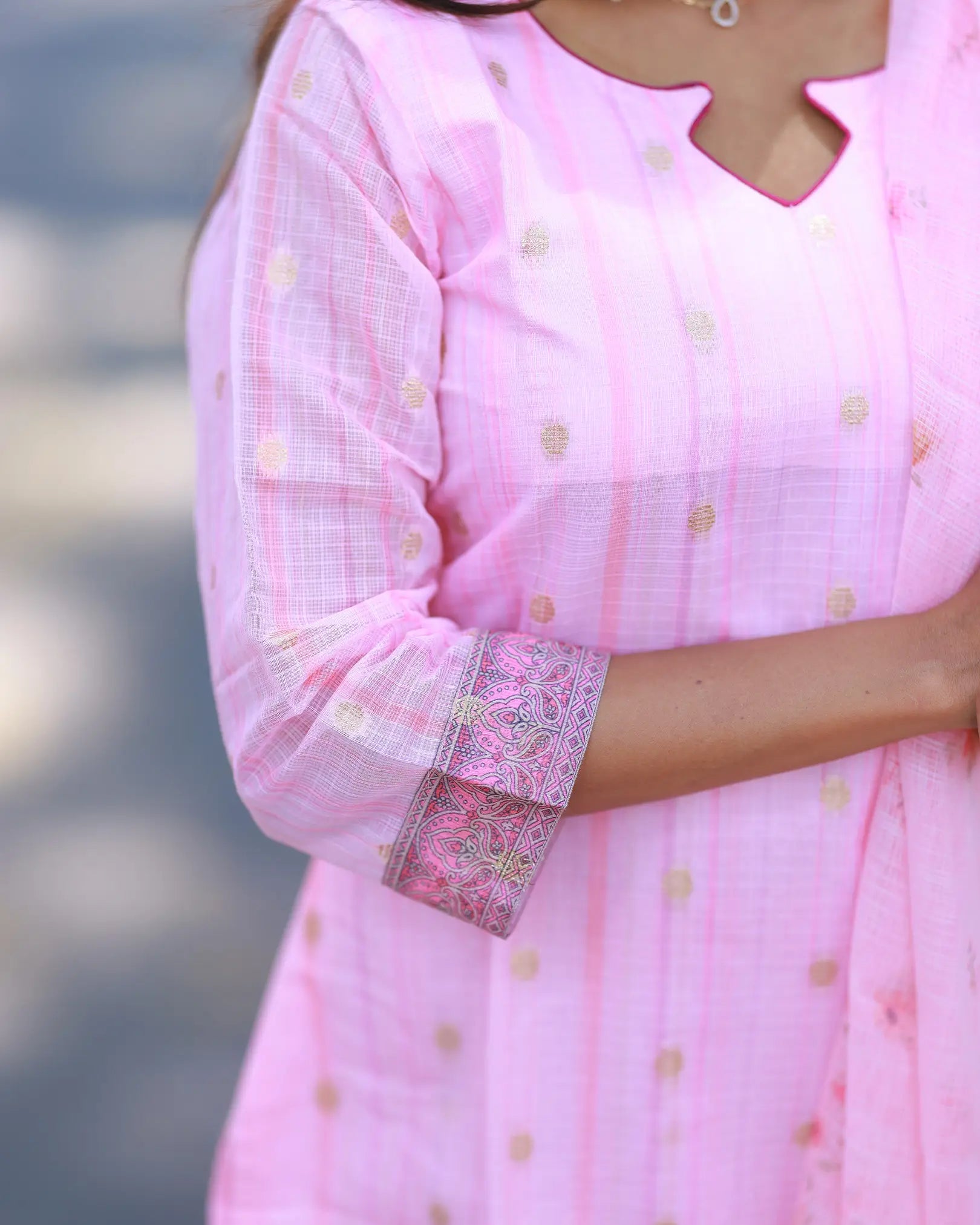 Melliya Roja Kurti Top and Dupatta