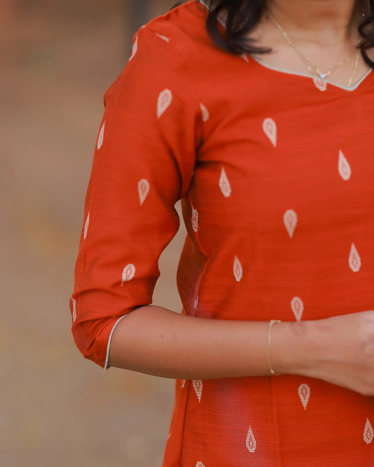 Sevvannam Kurti set with Dupatta