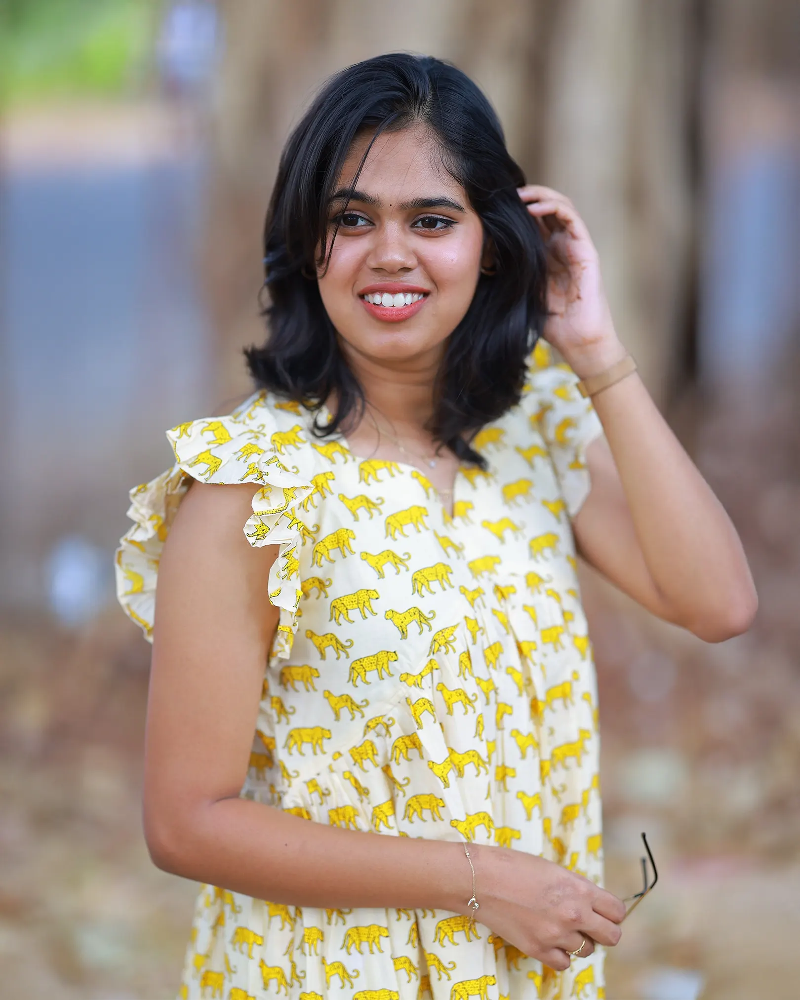 Manjal Malai Ruffle Midi Dress