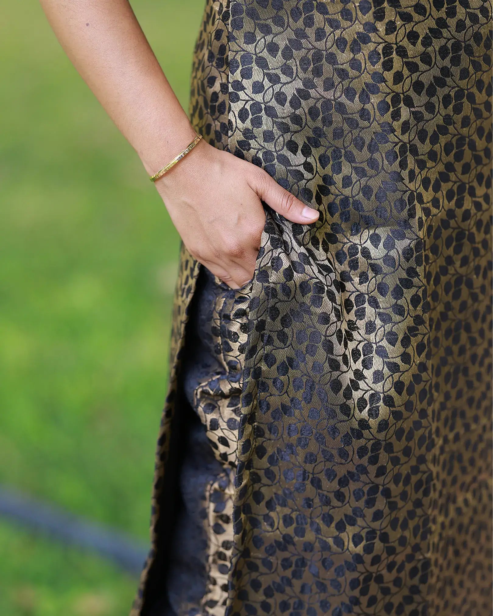Suva Black Brocade Top and Bottom