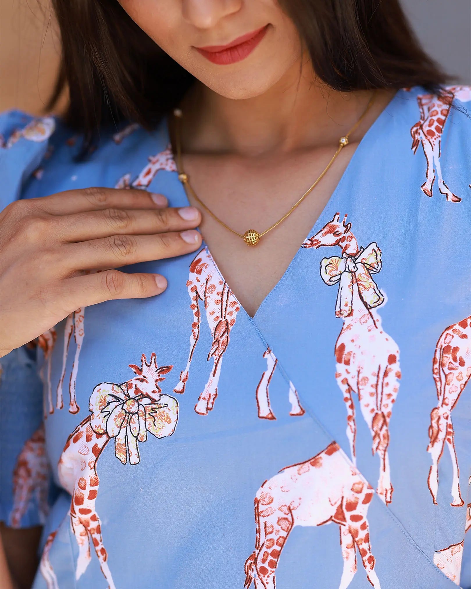 blue giraffe print dress Blue Giraffe Print Dress By Adiva