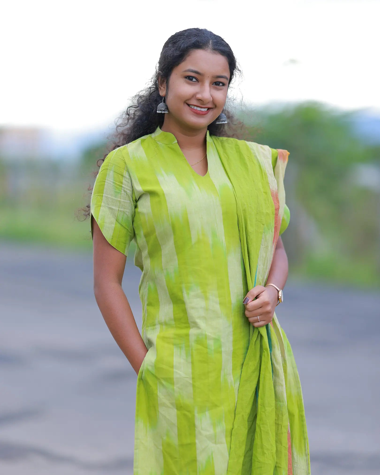 Pacche Mallige Kurti Set