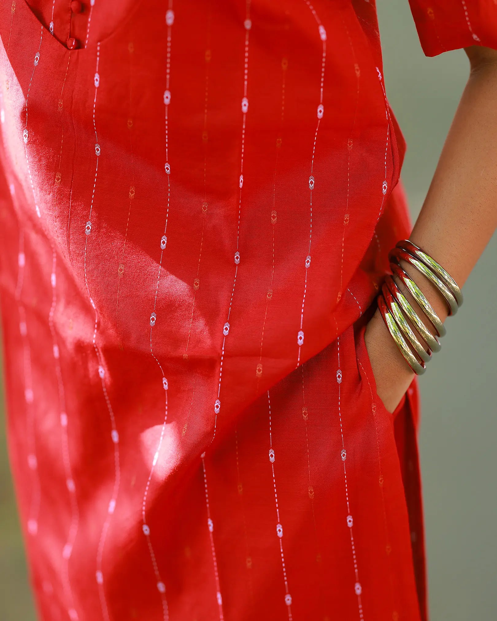 Sindoori Glow Red Kurti Set with Duppata