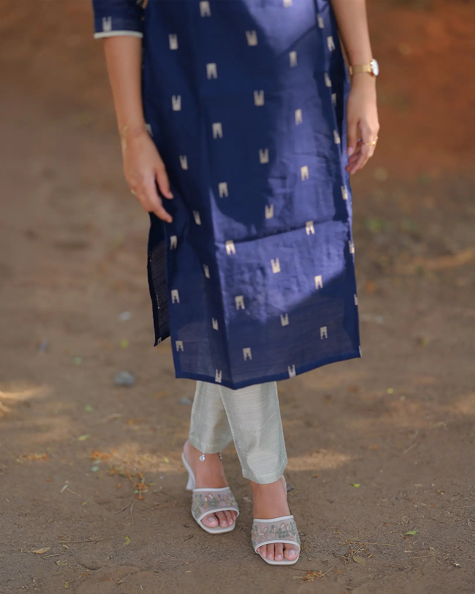Neela Thendral Kurti Set with Dupatta