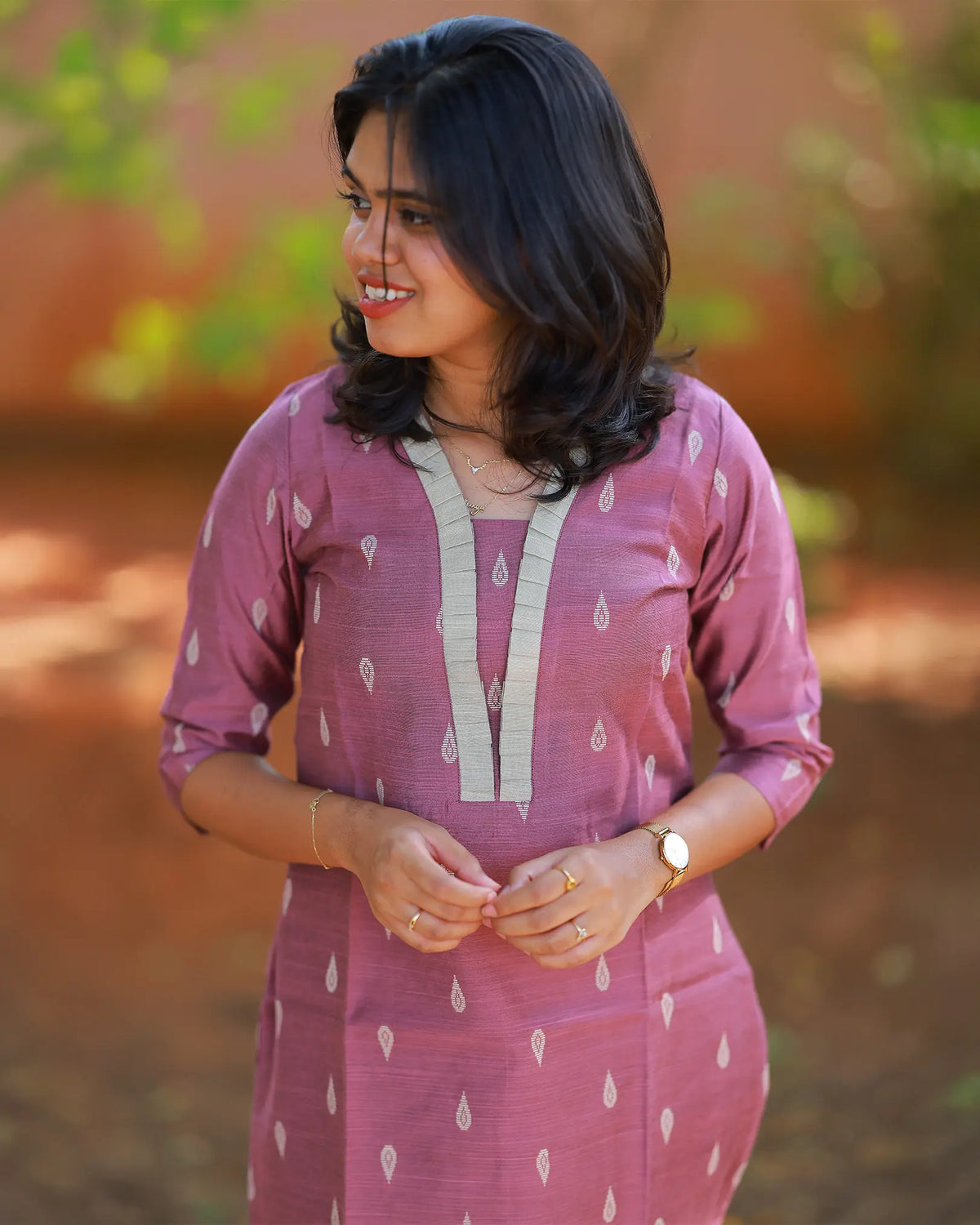 Mugil Hibicus Kurti Set with Dupatta