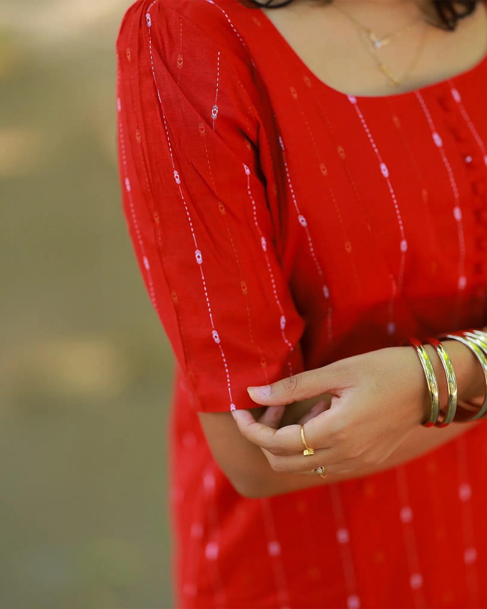 Sindoori Glow Red Kurti Set with Duppata