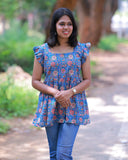 Bohemian Floral Ruffle Top