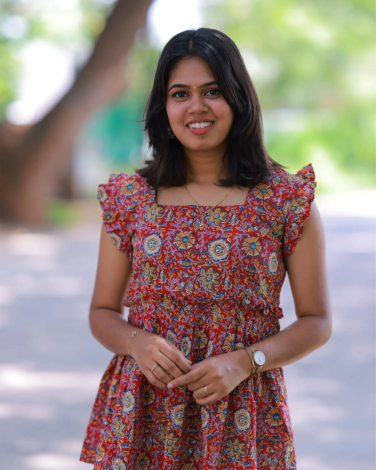 Peplum Floral Ruffle Top